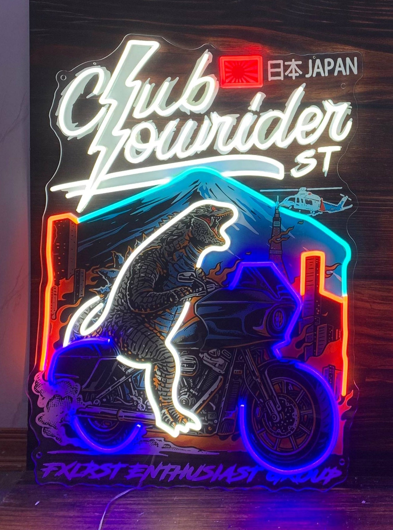 Neon Sign - Japan CLub Lowrider ST Godzilla Version